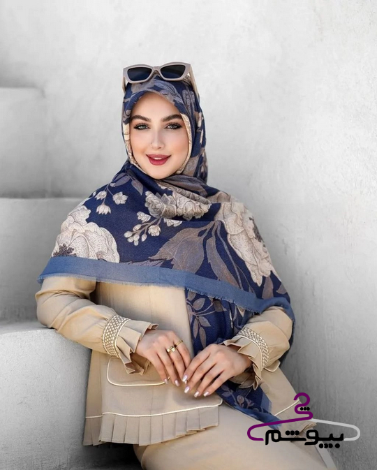 روسری سیا اسکارف اورجینال طرح گل